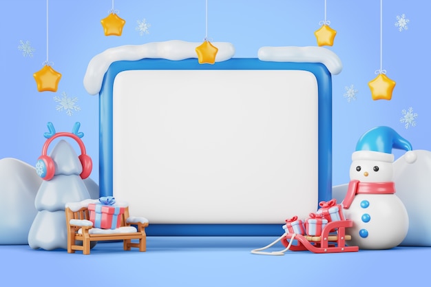 Winter sales blank banner background