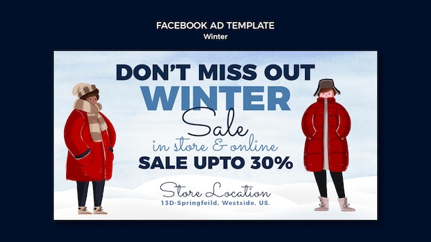 Free PSD winter season facebook template