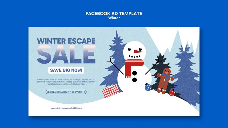 無料PSD 冬の季節のfacebookテンプレート