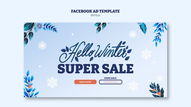 Free PSD winter season facebook template