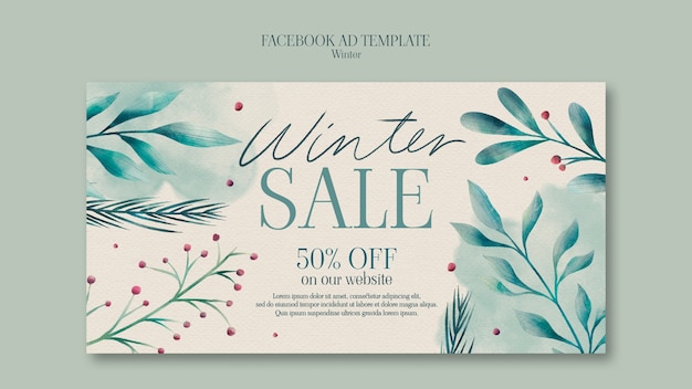 Free PSD winter season facebook  template