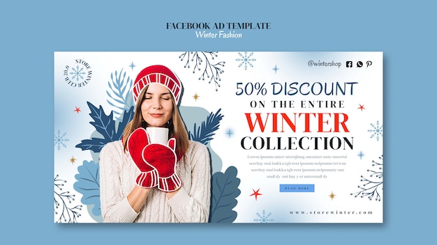 Free PSD winter season facebook template