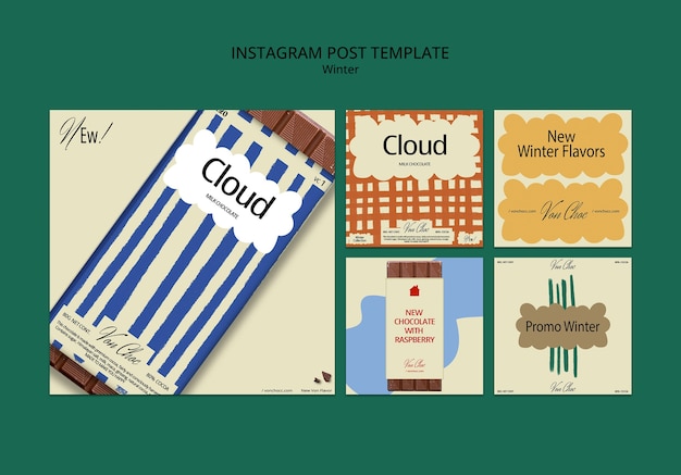 Free PSD winter season instagram posts template