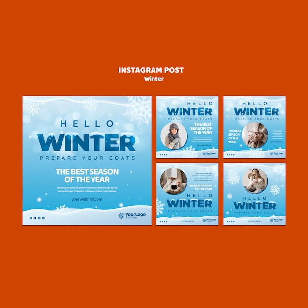 Winter season instagram posts