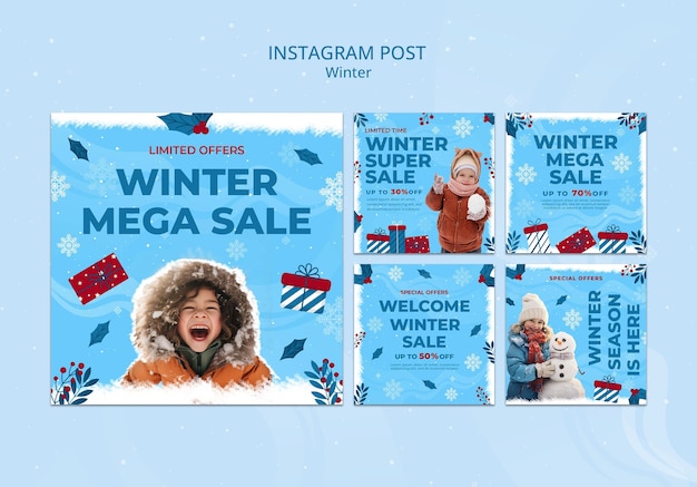 Winter season instagram posts