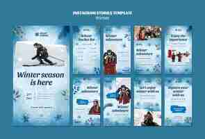 Free PSD winter season instagram stories template