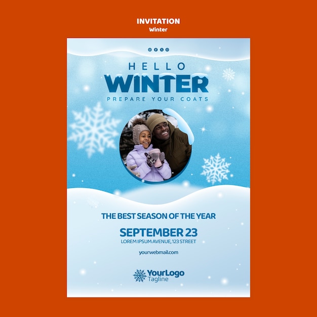 winter season invitation template