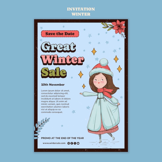 Winter season invitation template