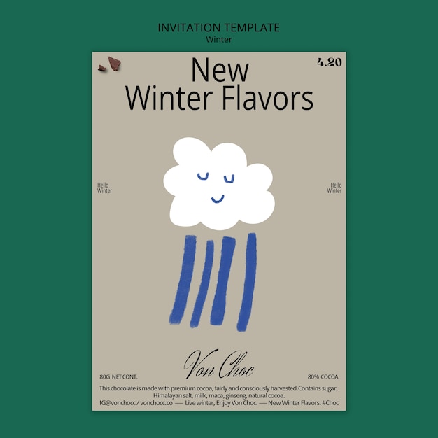 Winter season invitation template