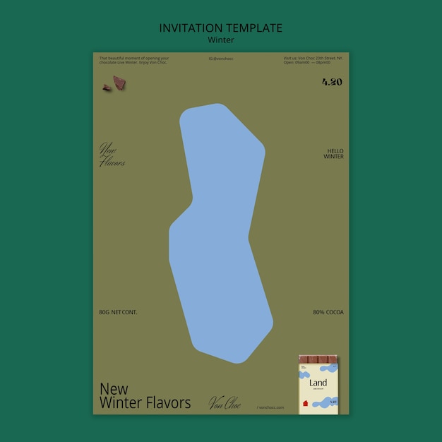 Winter season invitation template