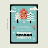 Free PSD winter season invitation template