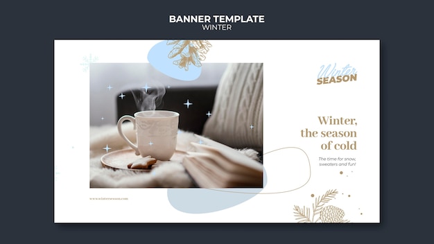 Winter season joy banner template