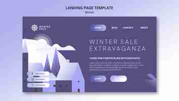 Free PSD winter season landing page template