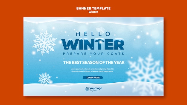Free PSD winter season landing page template