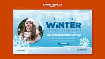 Free PSD winter season landing page template