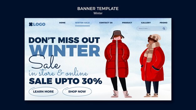 Winter season landing page template