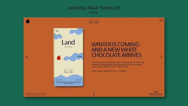 Free PSD winter season landing page template