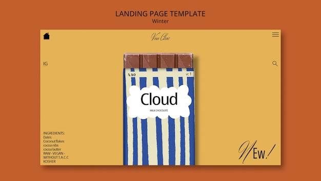 無料PSD 冬シーズンのランディング ページ テンプレート