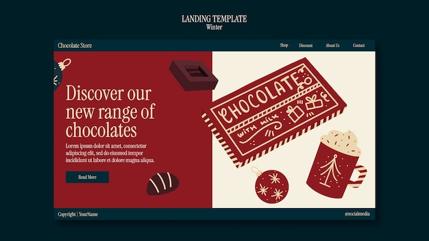 Free PSD winter season landing page template