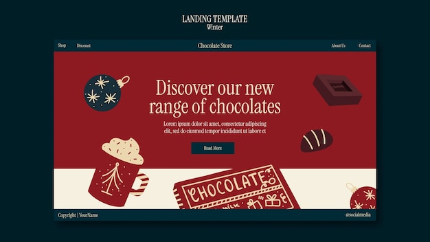 Free PSD winter season landing page template