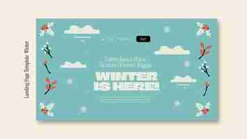 Free PSD winter season landing page template