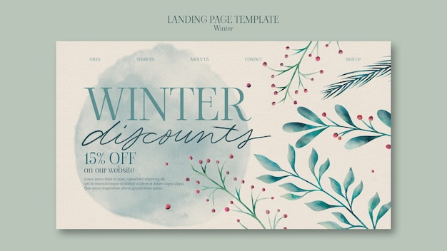 Free PSD winter season landing page template