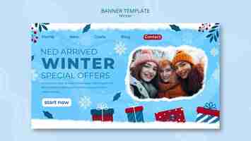 Free PSD winter season landing page template