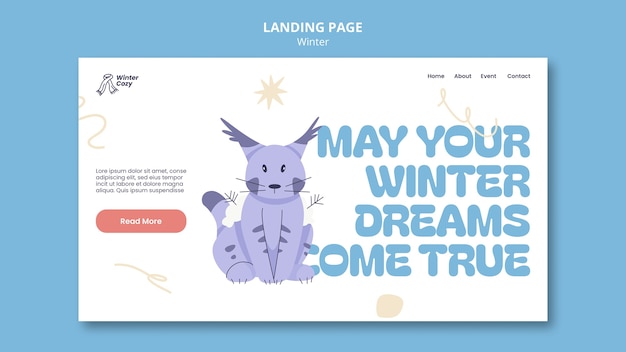 Free PSD winter season landing page template