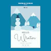 Free PSD winter season poster  template