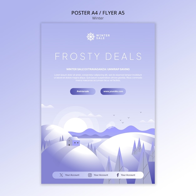 Free PSD winter season poster template