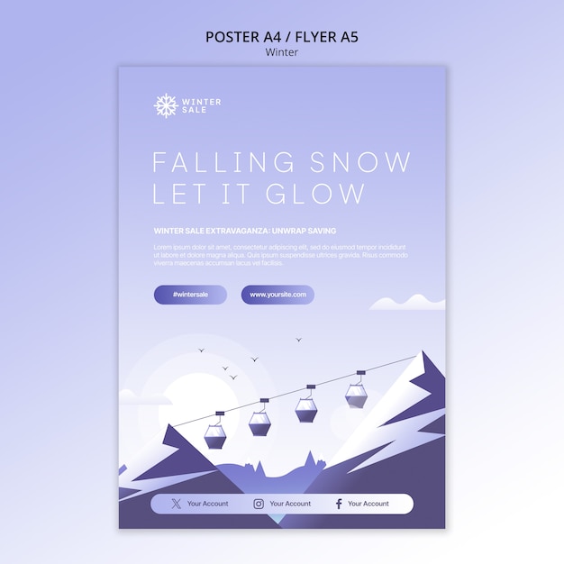 Winter season poster template