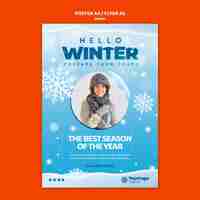 Free PSD winter season poster template