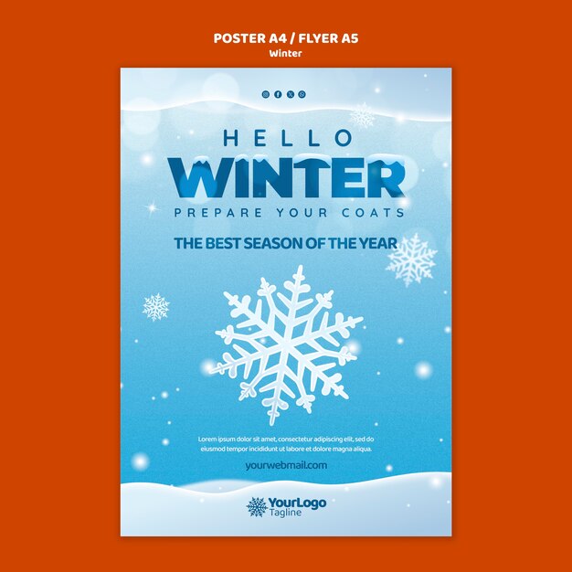winter season poster template