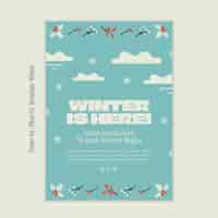 Free PSD winter season poster  template