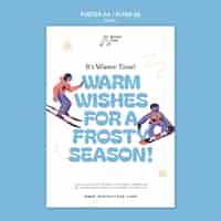 Бесплатный PSD Шаблон плаката зимнего сезона