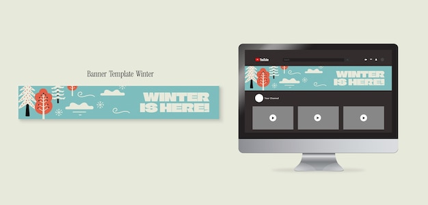 Free PSD winter season youtube banner template