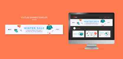 Free PSD winter season youtube banner template