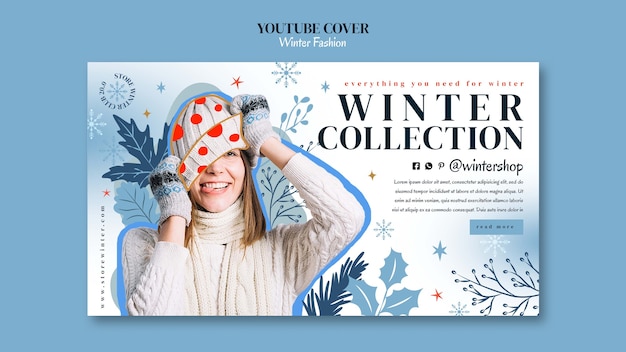 Winter season youtube cover template