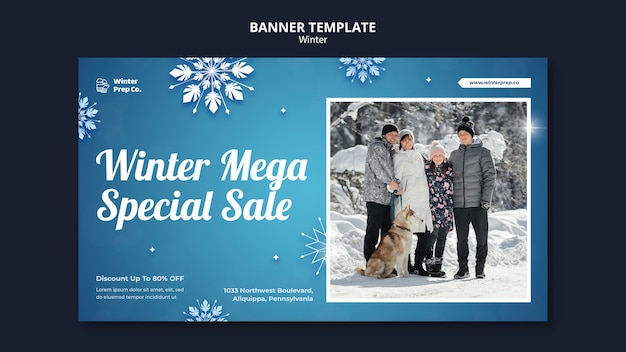 Winter special sale horizontal banner Free Psd