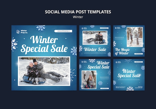 Free PSD winter special sale social media post