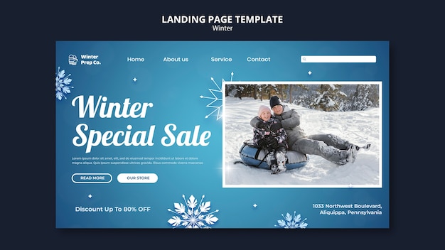 Free PSD winter special sale web template