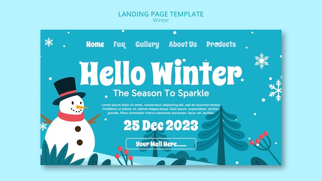 Free PSD winter template design