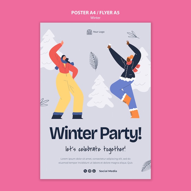 Free PSD winter template design