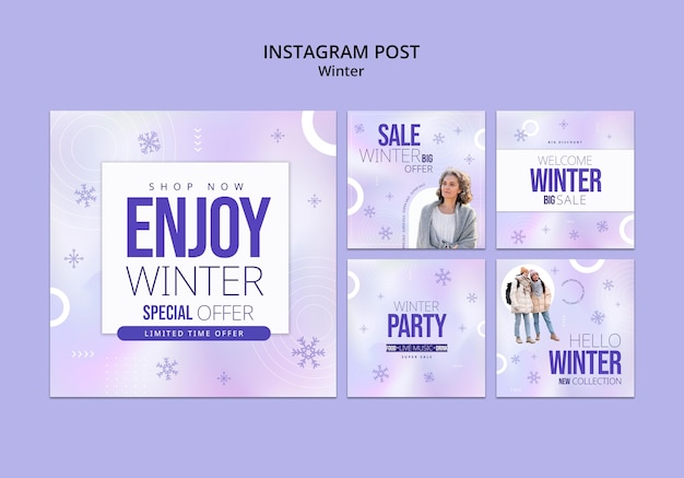 Free PSD winter template design