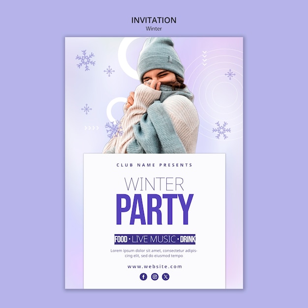 Free PSD winter template design