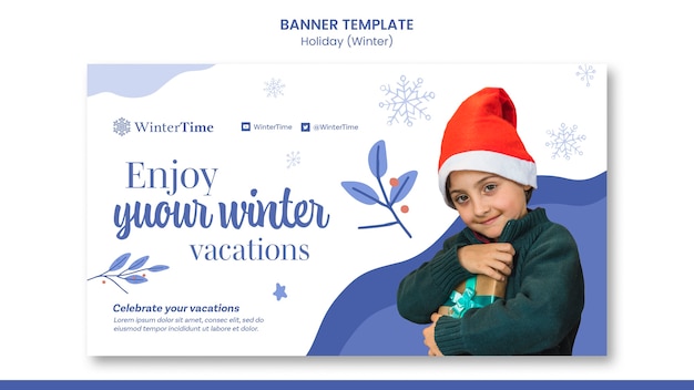 Winter vacation banner template