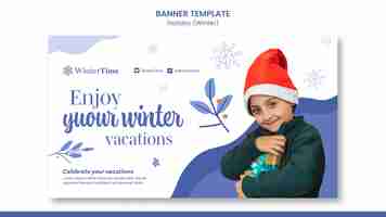 Free PSD winter vacation banner template