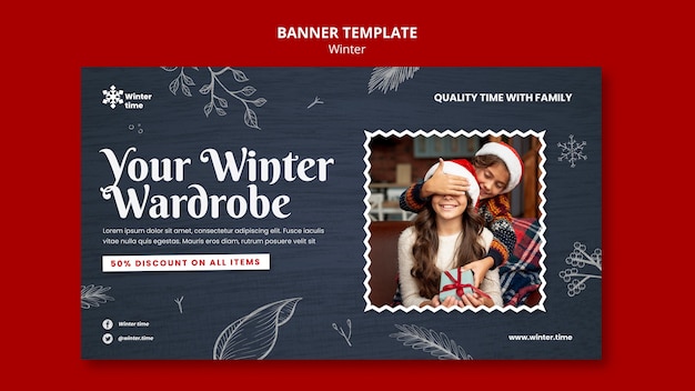 Winter wardrobe banner template