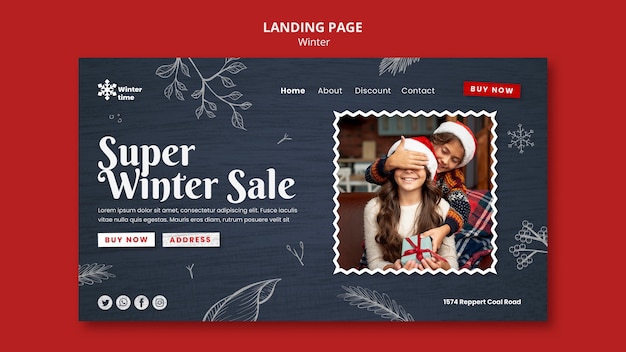 Free PSD winter wardrobe landing page template