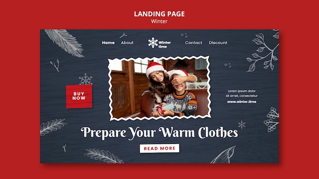 Free PSD winter wardrobe landing page